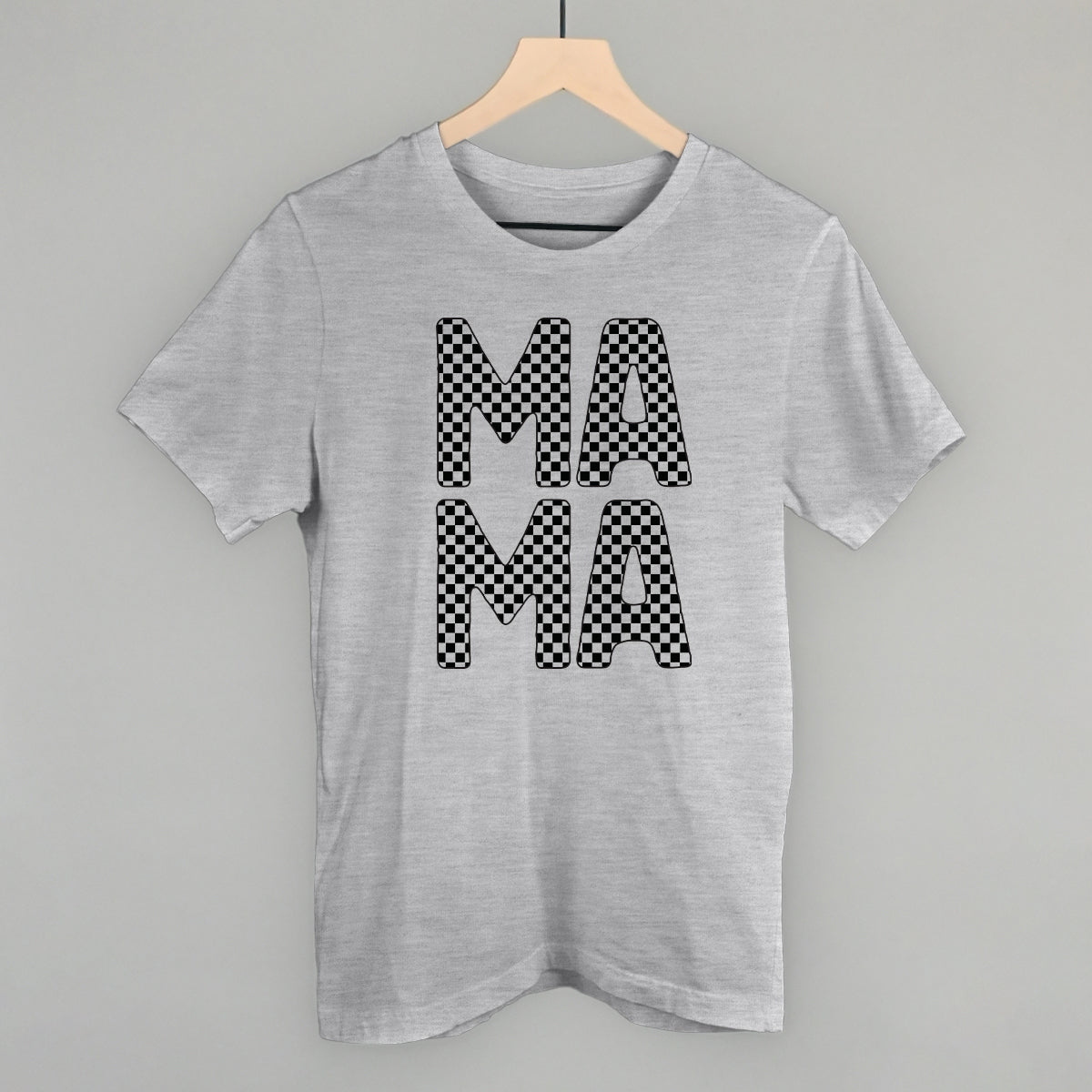 Mama Stacked Checkered Funny T-Shirt in Athletic Heather – Ivy + Cloth