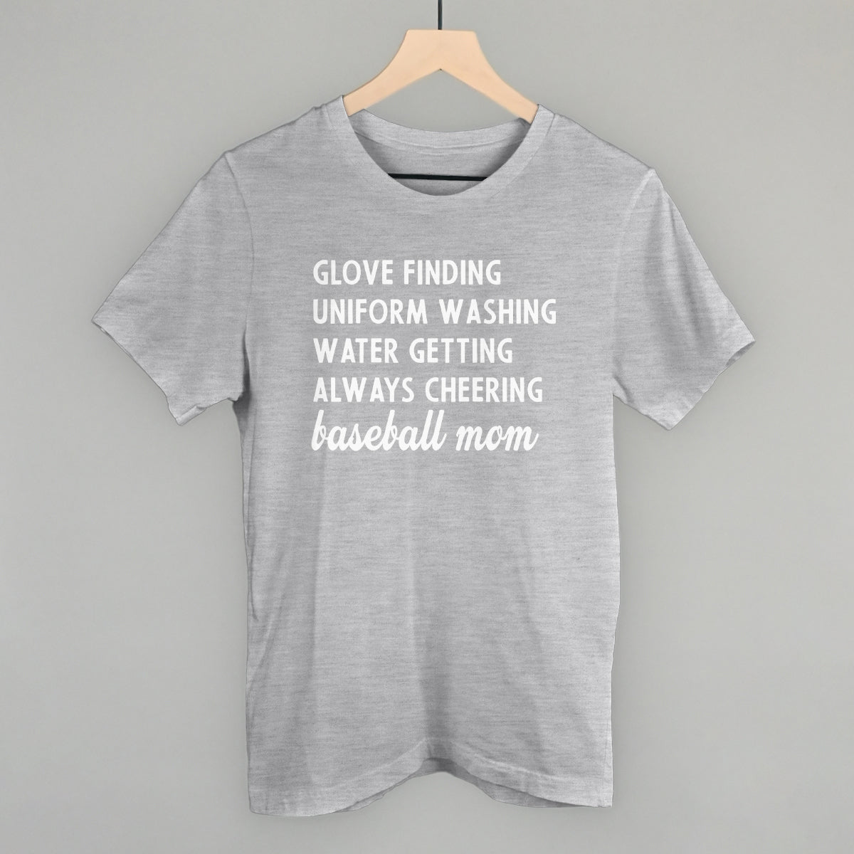 Baseball Mom Description Funny T-Shirt in Athletic Heather – Ivy + Cloth
