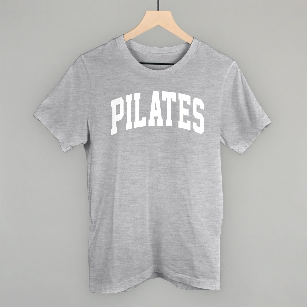Pilates Arch (White) Funny T-Shirt in Athletic Heather – Ivy + Cloth