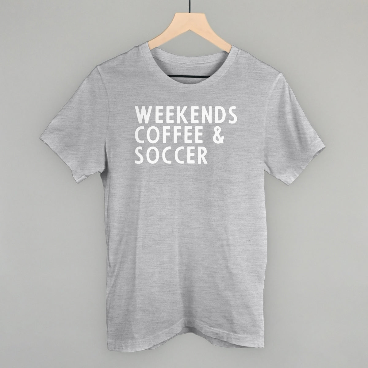 Weekends Coffee & Soccer Funny T-Shirt in Athletic Heather – Ivy + Cloth