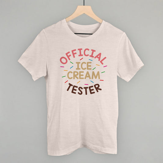 Official Ice Cream Tester graphic tee in Heather Cement
