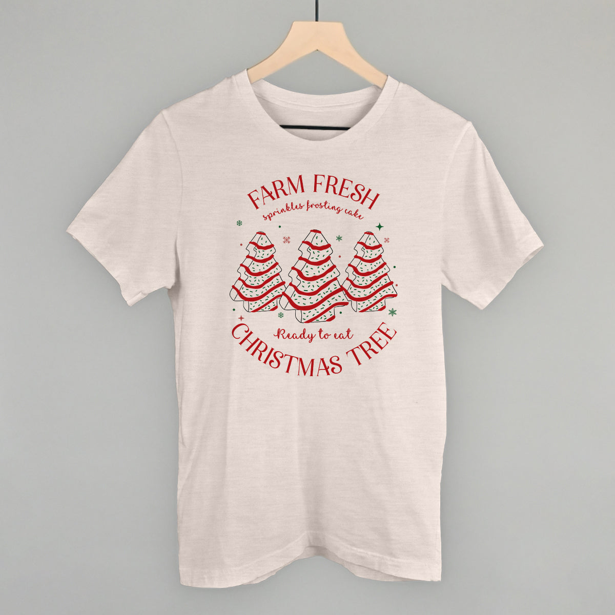 Farm Fresh Christmas Tree Cake Funny T-Shirt in Heather Cement – Ivy + Cloth