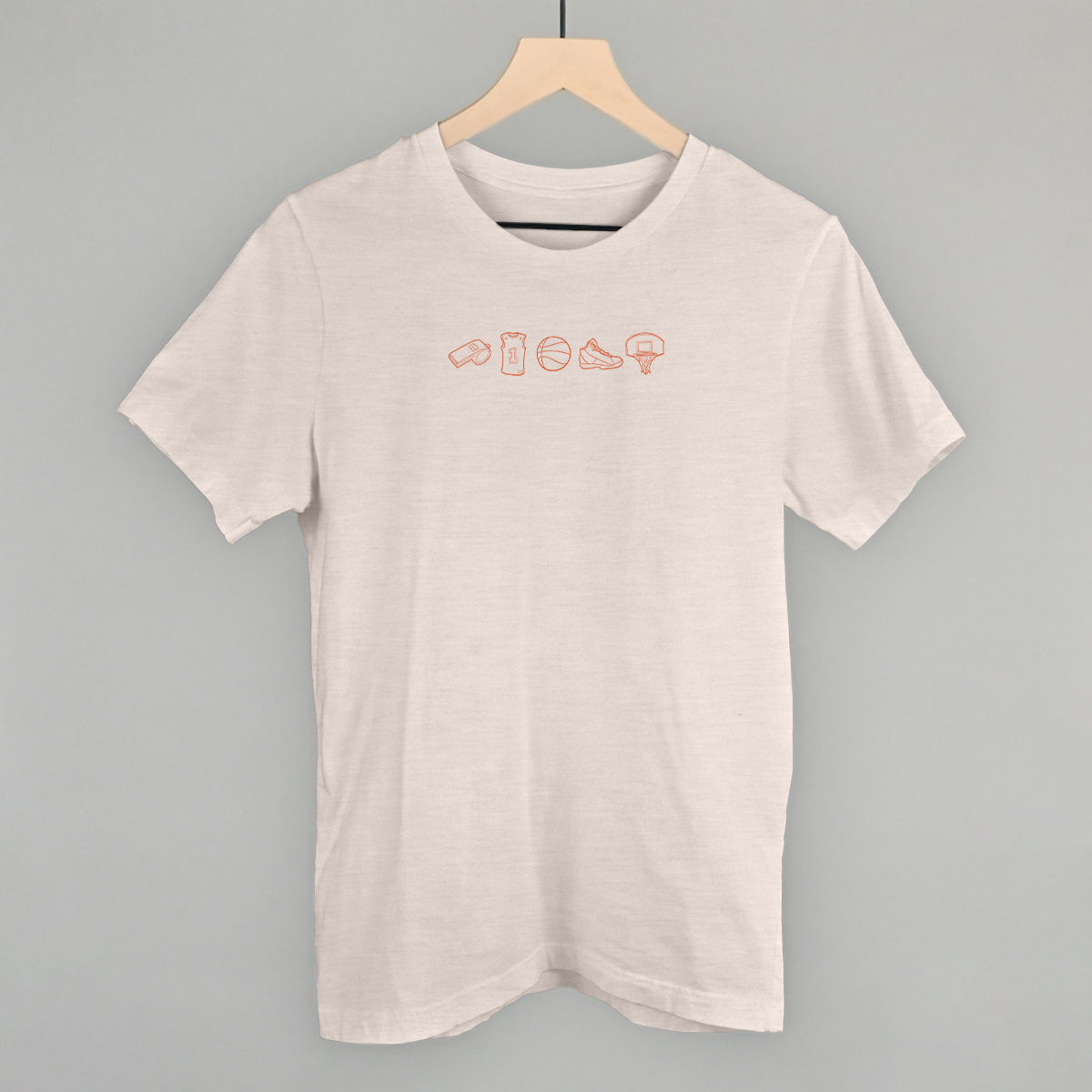 Basketball Icon Doodles Funny T-Shirt in Heather Cement – Ivy + Cloth