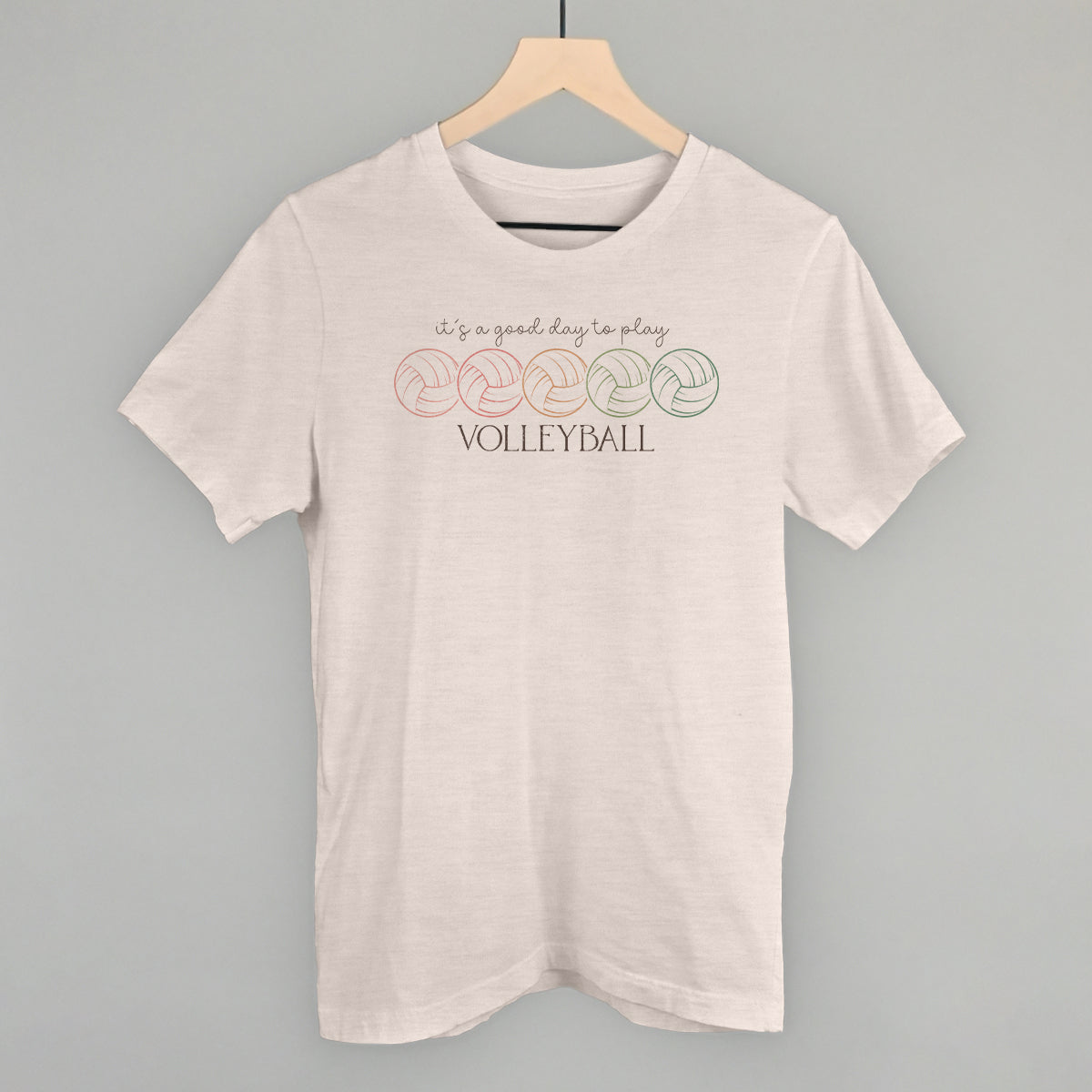 It's A Good Day To Play Volleyball Doodle Funny T-Shirt in Heather Cement – Ivy + Cloth
