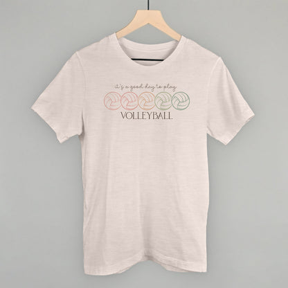 It's A Good Day To Play Volleyball Doodle Funny T-Shirt in Heather Cement – Ivy + Cloth