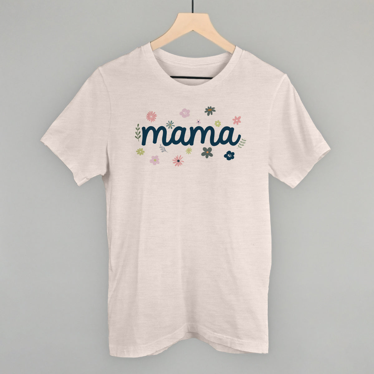 Mama Dainty Floral graphic tee in Heather Cement