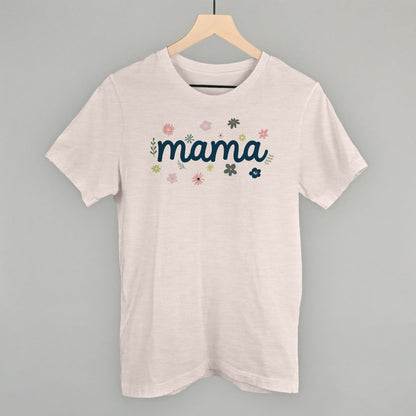 Mama Dainty Floral graphic tee in Heather Cement