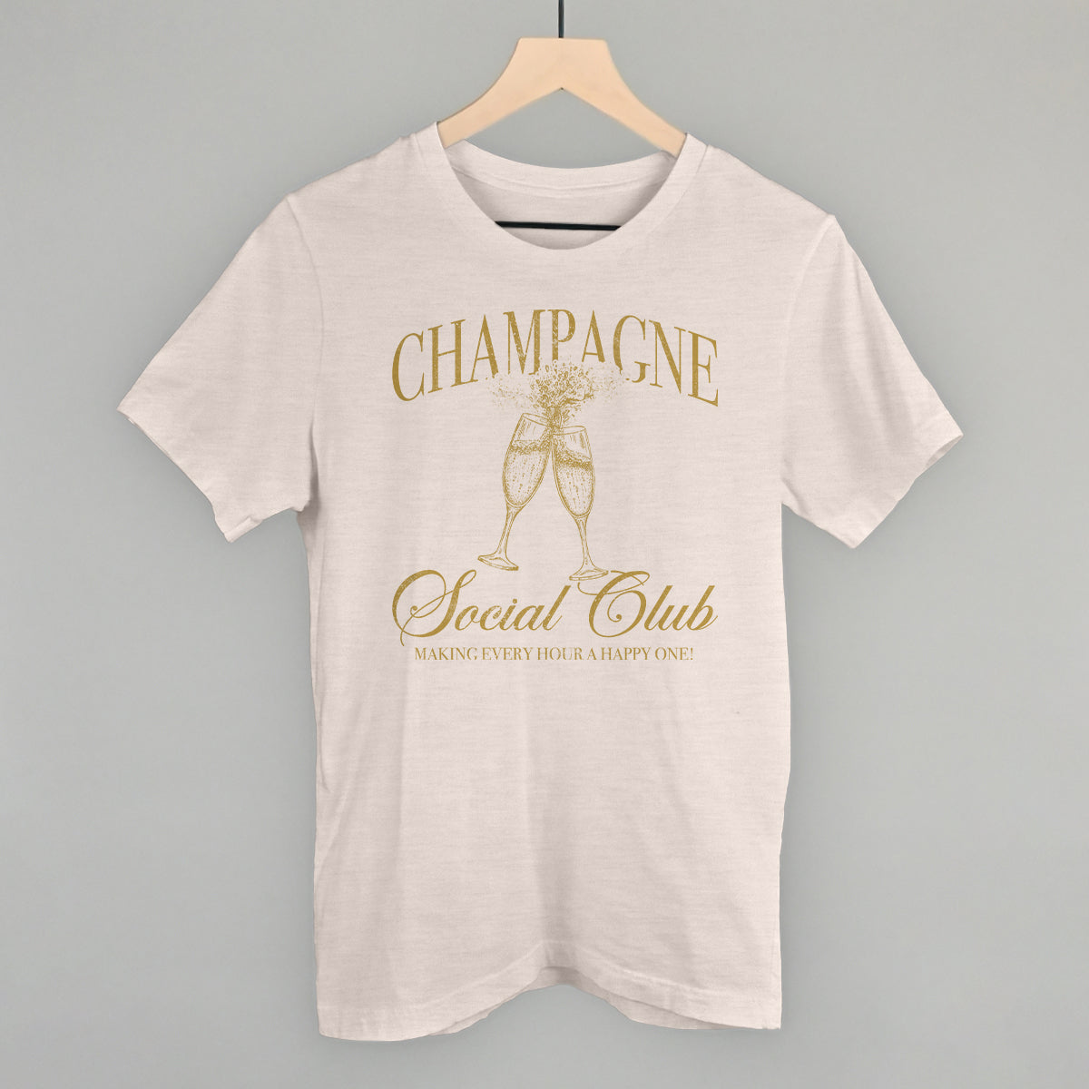 Champagne Social Club Funny T-Shirt in Heather Cement – Ivy + Cloth
