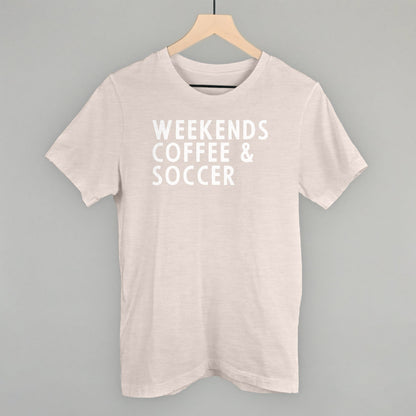 Weekends Coffee & Soccer Funny T-Shirt in Heather Cement – Ivy + Cloth