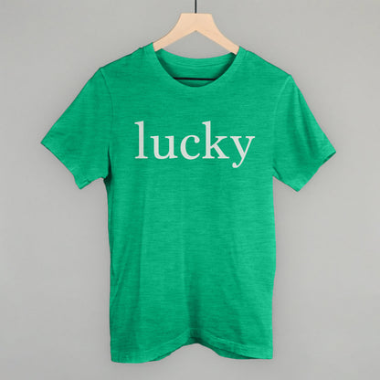 Lucky Funny T-Shirt in Heather Kelly – Ivy + Cloth