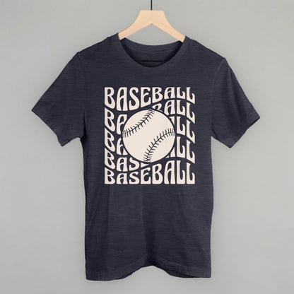 Baseball (Groovy Wave) Funny T-Shirt in Heather Navy – Ivy + Cloth