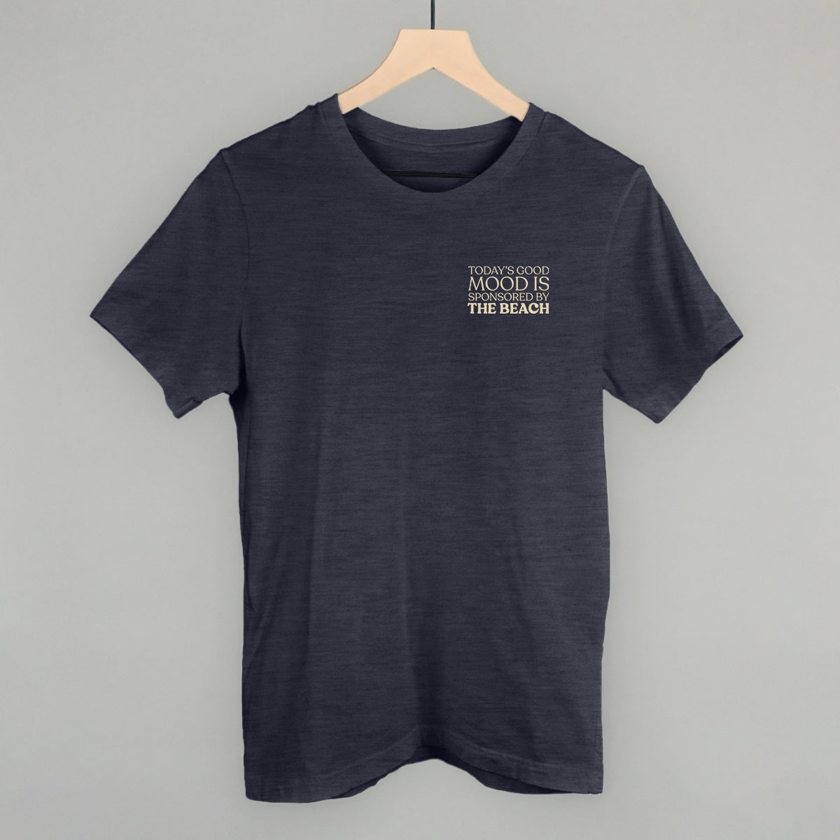 Good Mood Sponsored By The Beach graphic tee in Heather Navy
