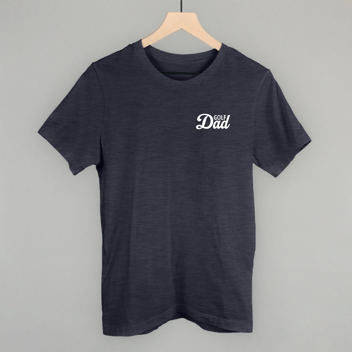 Golf Dad (White) (Left Chest) Funny T-Shirt in Heather Navy – Ivy + Cloth