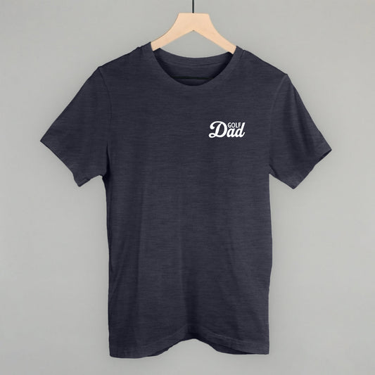 Golf Dad (White) (Left Chest) Funny T-Shirt in Heather Navy – Ivy + Cloth