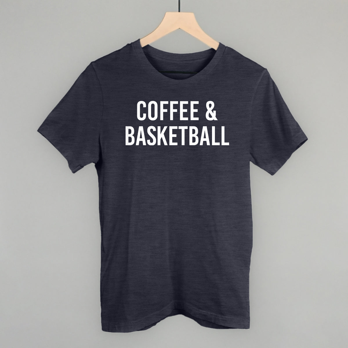 Coffee & Basketball Funny T-Shirt in Heather Navy – Ivy + Cloth