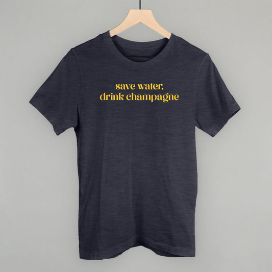 Save Water Drink Champagne Funny T-Shirt in Heather Navy – Ivy + Cloth