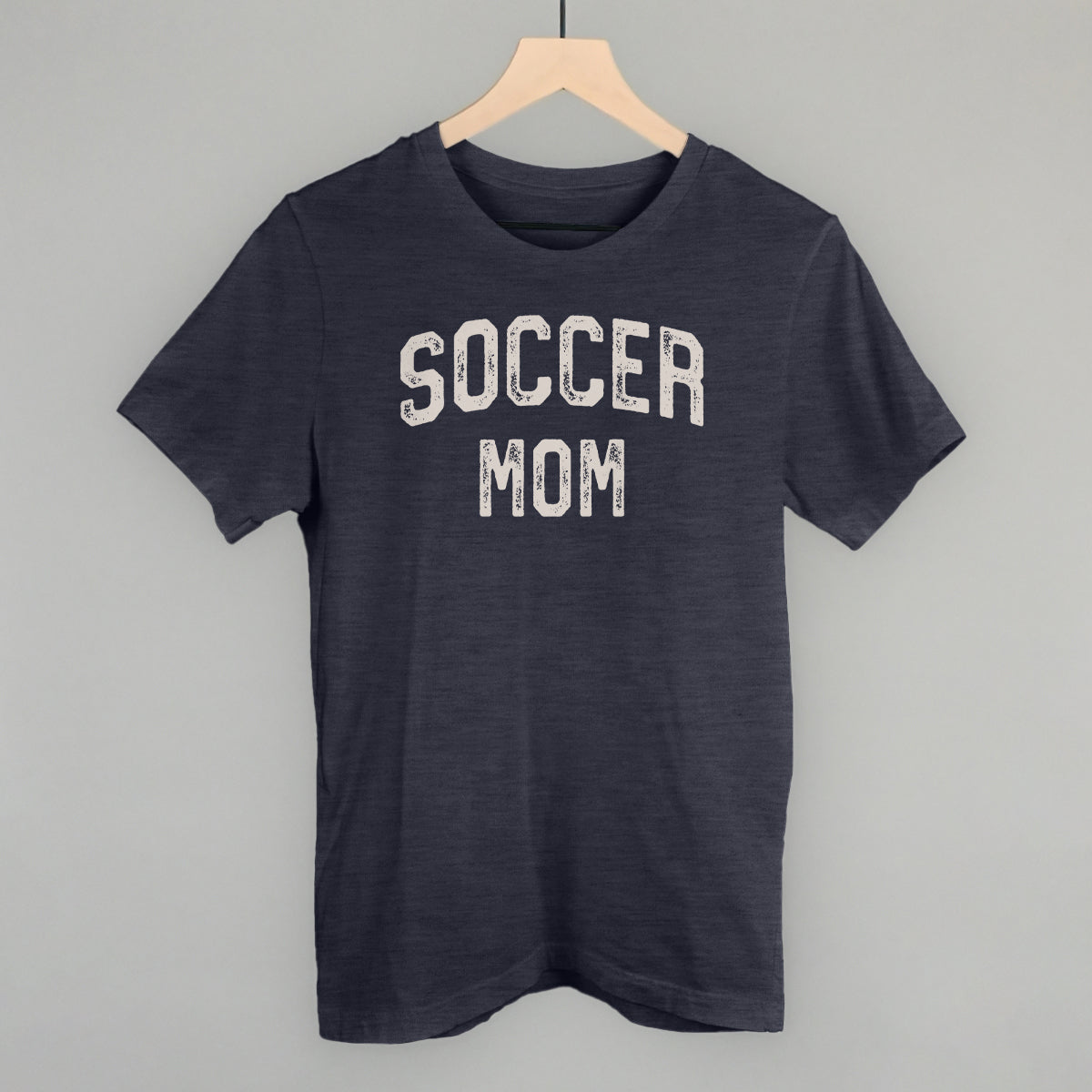 Soccer Mom Collegiate Distressed Funny T-Shirt in Heather Navy – Ivy + Cloth