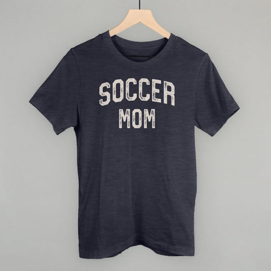Soccer Mom Collegiate Distressed Funny T-Shirt in Heather Navy – Ivy + Cloth