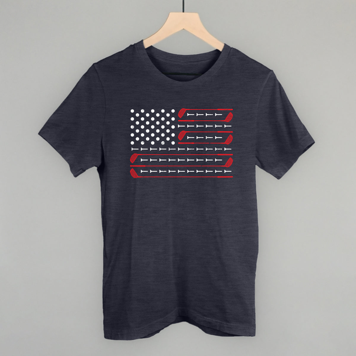 Golf American Flag Funny T-Shirt in Heather Navy – Ivy + Cloth
