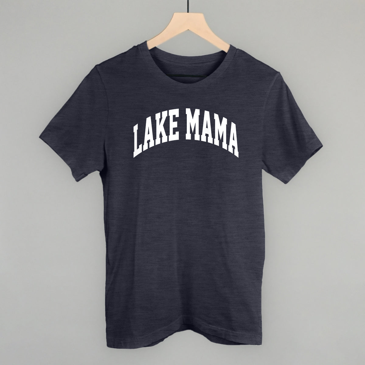 Lake Mama graphic tee in Heather Navy