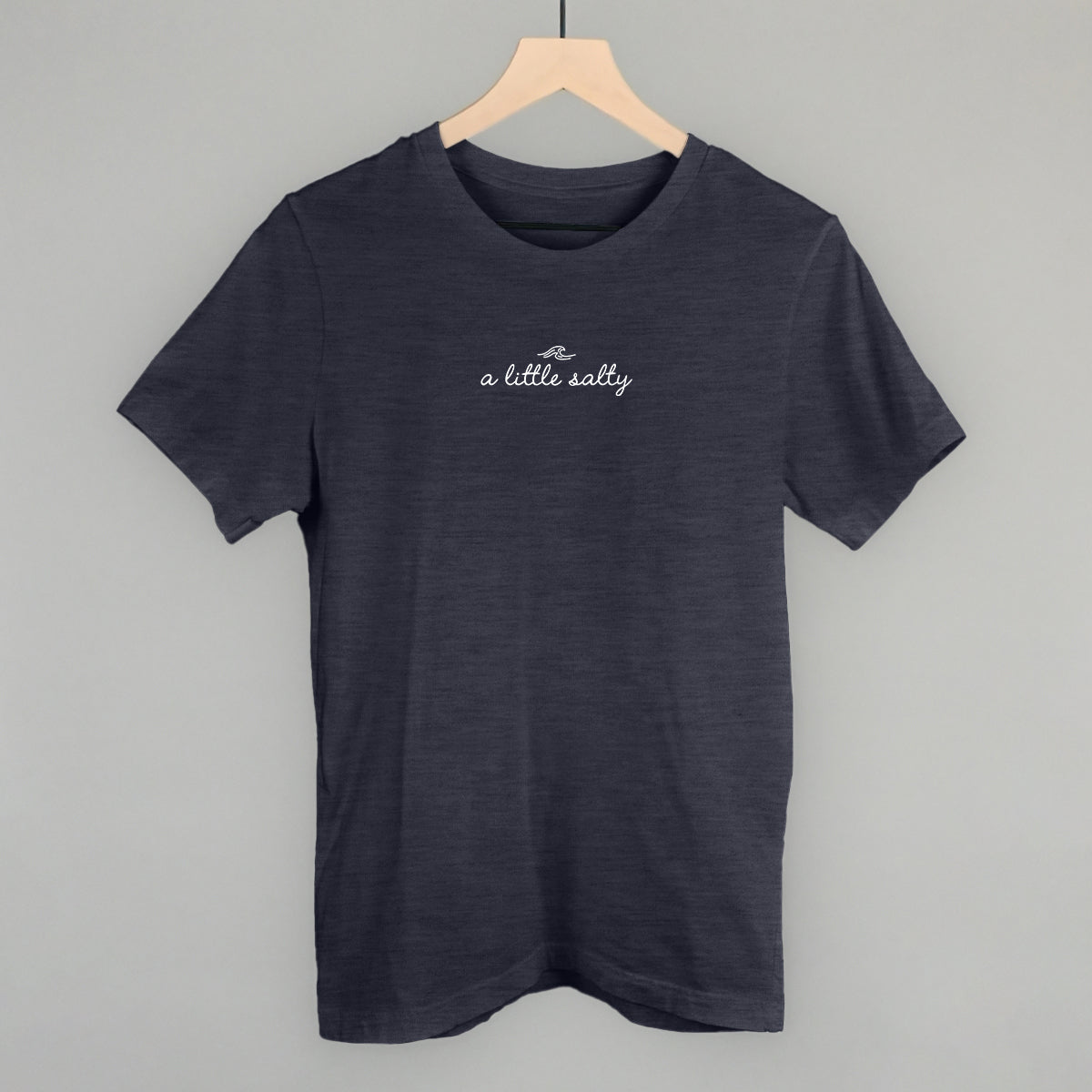 A Little Salty Wave Beach graphic tee in Heather Navy
