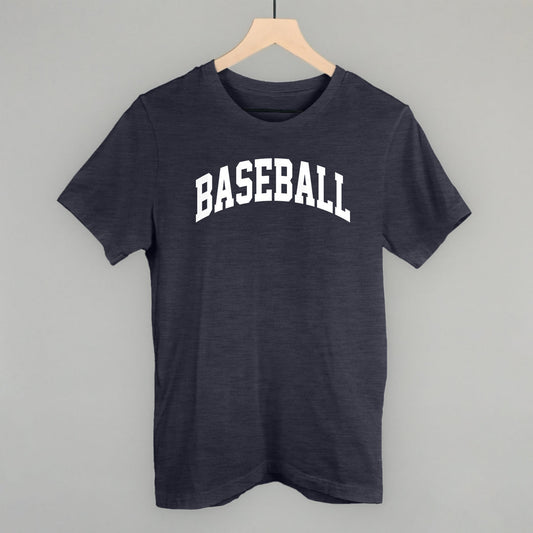 Baseball Arch (White) Funny T-Shirt in Heather Navy – Ivy + Cloth