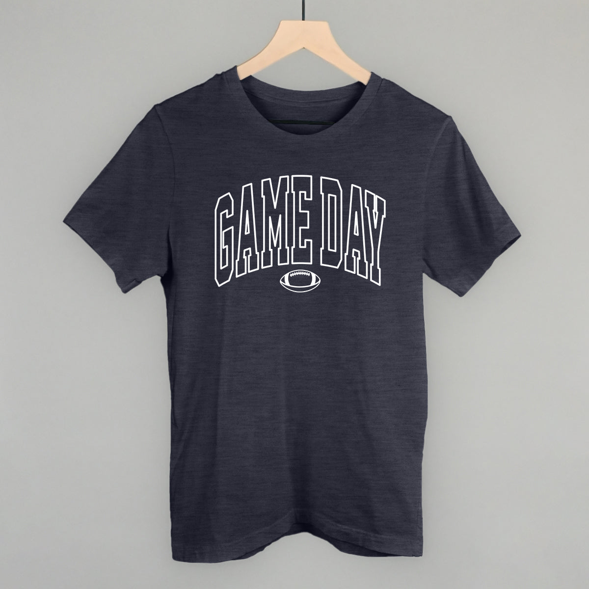 Game Day Outlined Arch Funny T-Shirt in Heather Navy – Ivy + Cloth