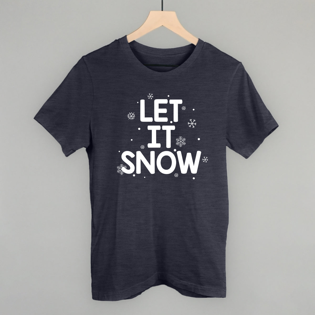 Let It Snow (White) Funny T-Shirt in Heather Navy – Ivy + Cloth