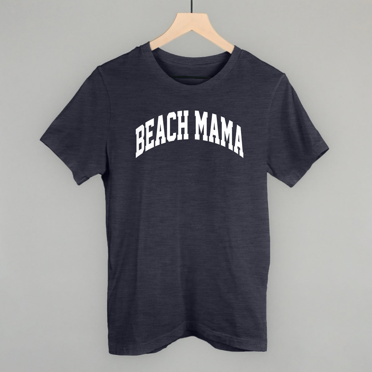 Beach Mama Arch (White) Funny T-Shirt in Heather Navy – Ivy + Cloth