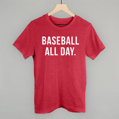 Baseball All Day Funny T-Shirt in Heather Red – Ivy + Cloth