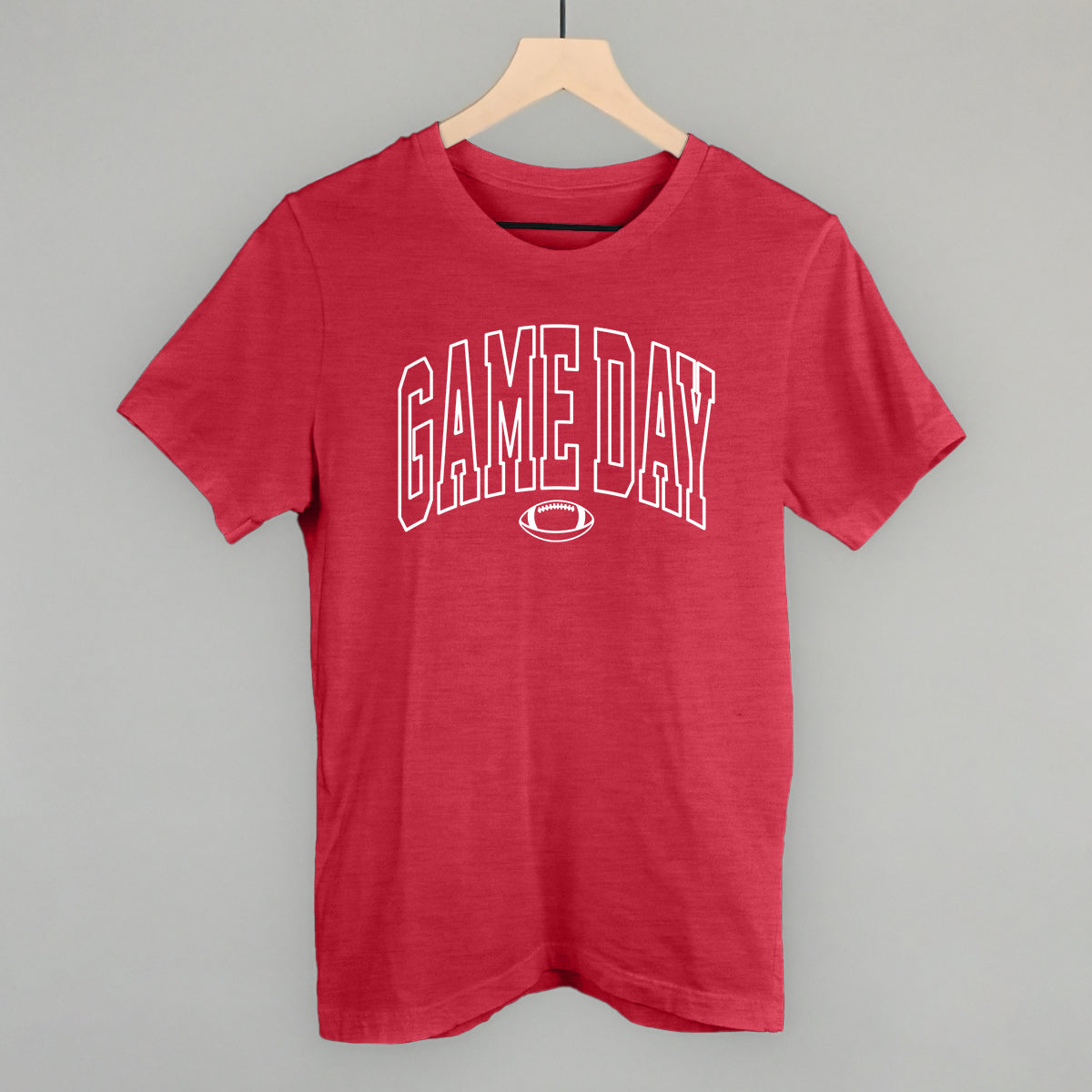 Game Day Outlined Arch Funny T-Shirt in Heather Red – Ivy + Cloth