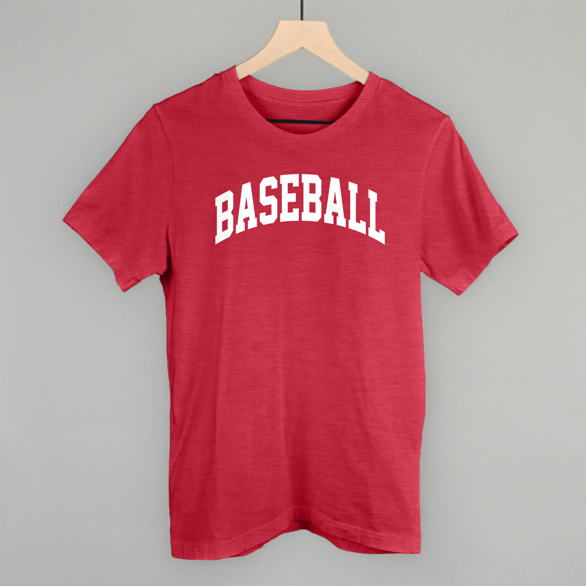 Baseball Arch (White) Funny T-Shirt in Heather Red – Ivy + Cloth