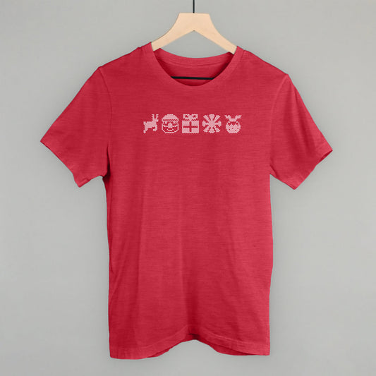 Holiday Icons Sweater Font Funny T-Shirt in Heather Red – Ivy + Cloth