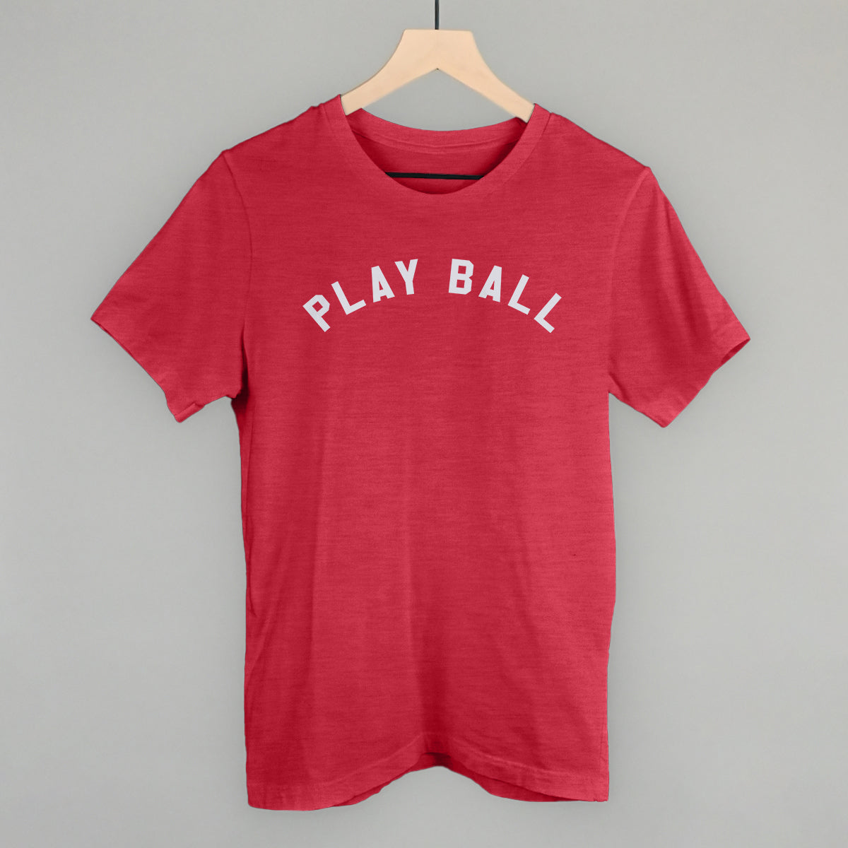 Play Ball Arc (White) Funny T-Shirt in Heather Red – Ivy + Cloth