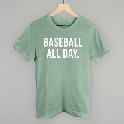 Baseball All Day Funny T-Shirt in Heather Sage – Ivy + Cloth