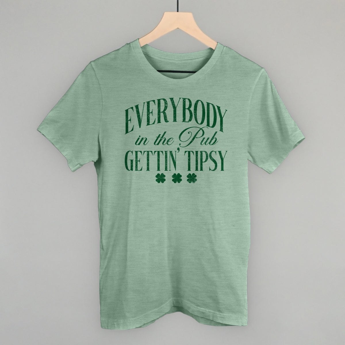 Everybody In The Pub Gettin' Tipsy St. Patrick's Day graphic tee in Heather Sage