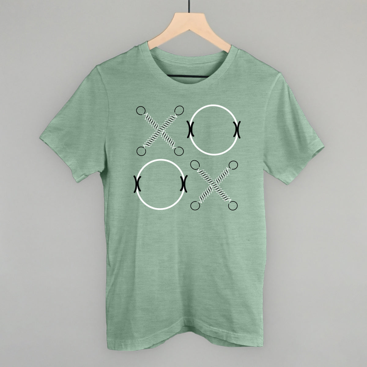 XO Reformer Pilates graphic tee in Heather Sage