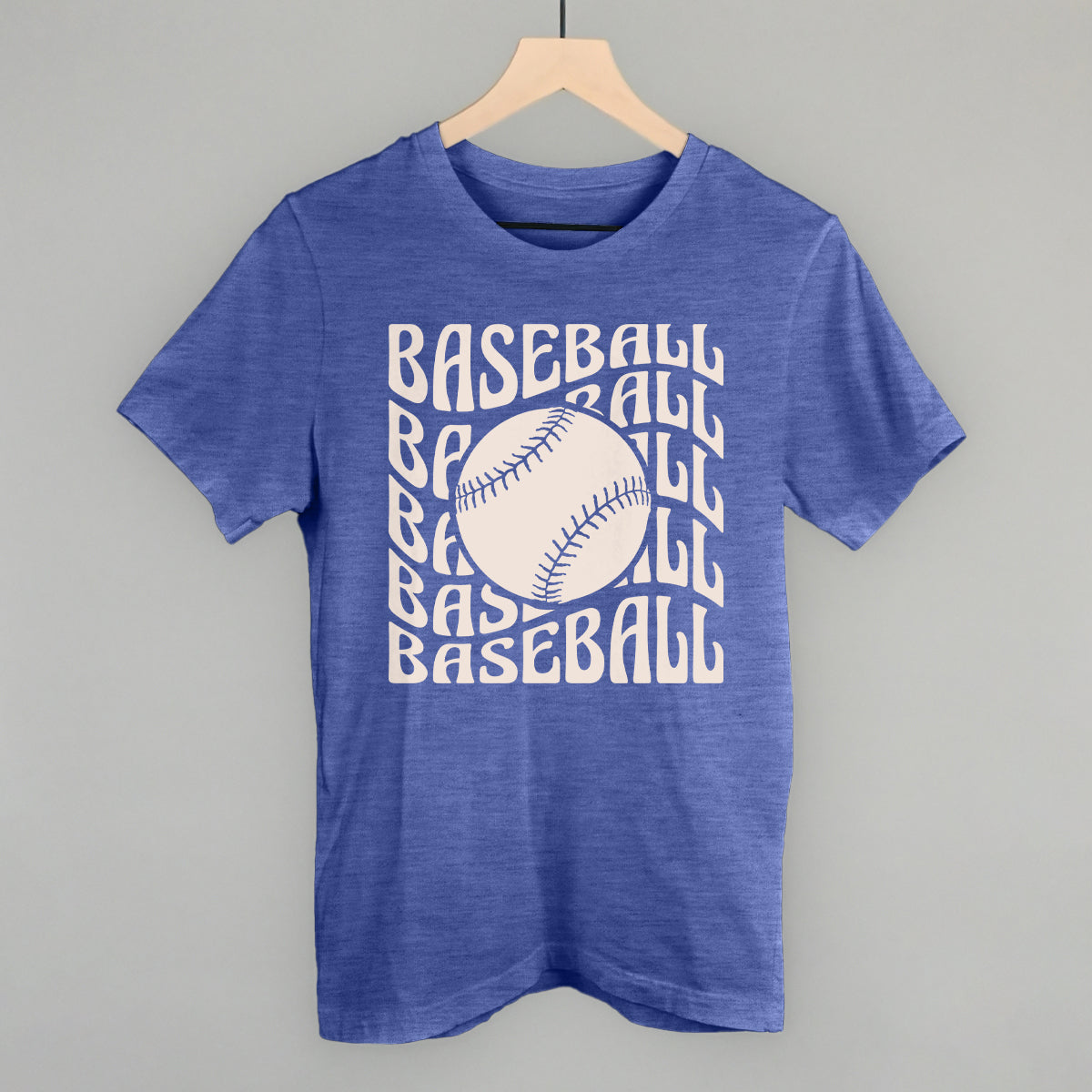 Baseball (Groovy Wave) Funny T-Shirt in Heather True Royal – Ivy + Cloth