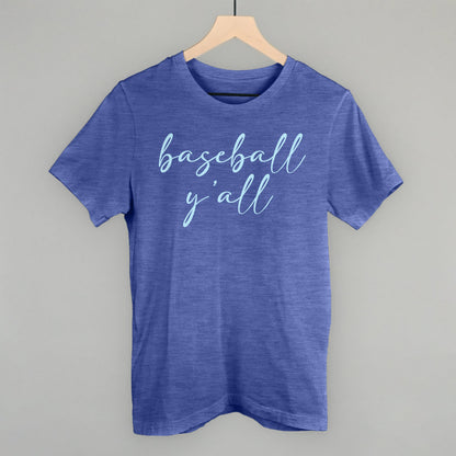 Baseball Y'all (Script) Funny T-Shirt in Heather True Royal – Ivy + Cloth