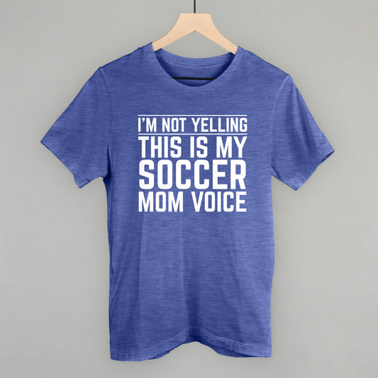 Soccer Mom Voice graphic tee in Heather True Royal