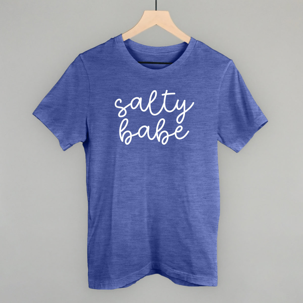Salty Babe Beach graphic tee in Heather True Royal