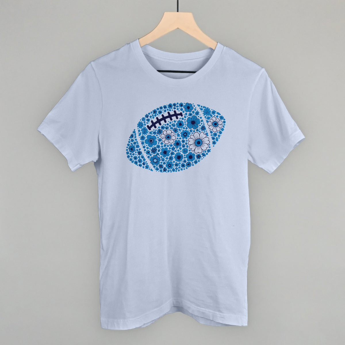 Floral Football Blue Funny T-Shirt in Light Blue – Ivy + Cloth