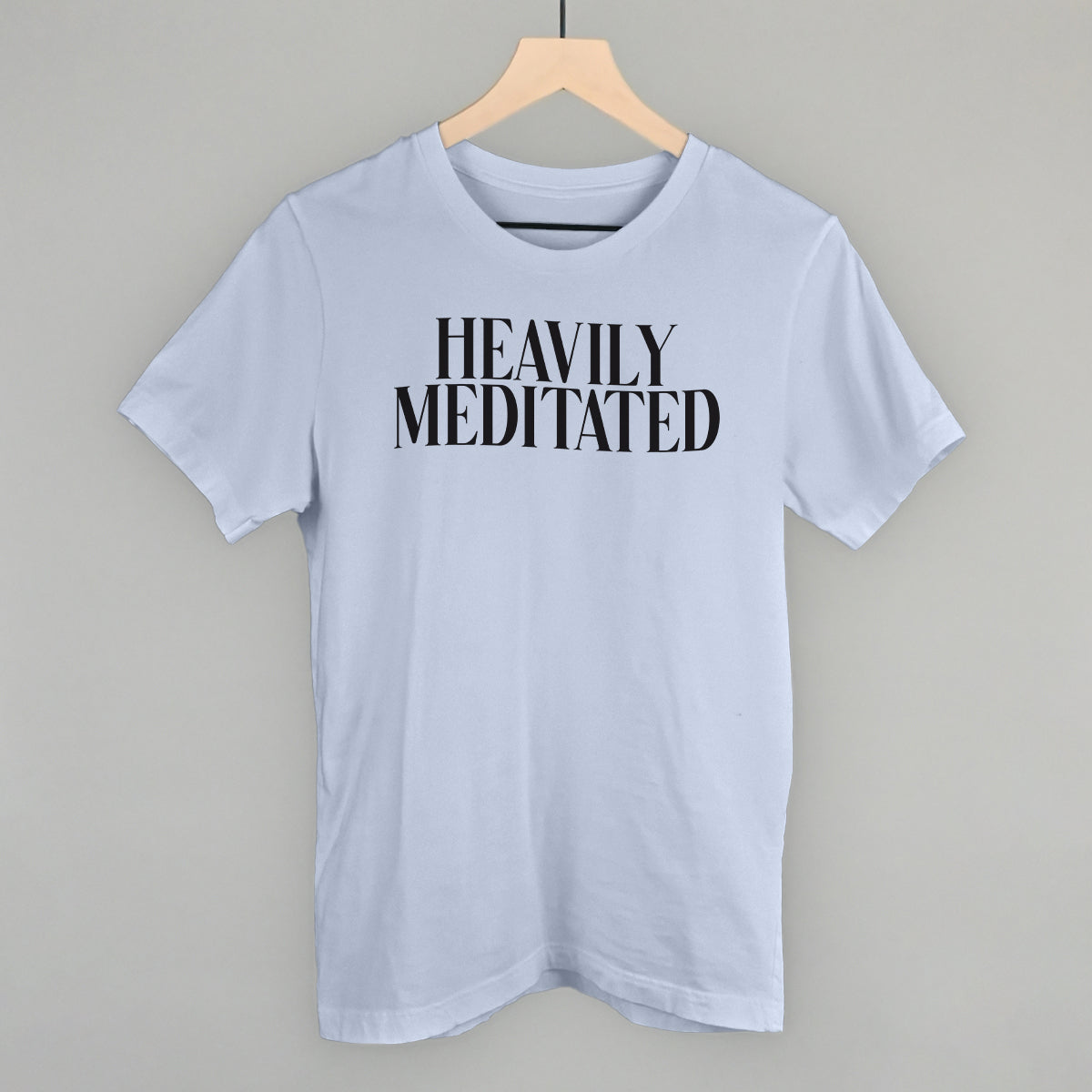 Heavily Meditated Yoga graphic tee in Light Blue