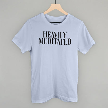 Heavily Meditated Yoga graphic tee in Light Blue