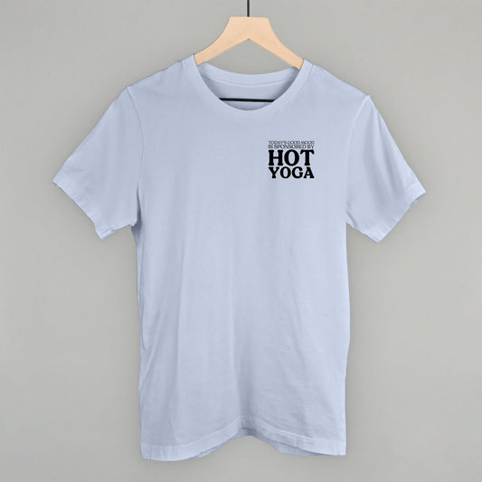 Mood Sponsored By Hot Yoga (Left Chest) Funny T-Shirt in Light Blue – Ivy + Cloth
