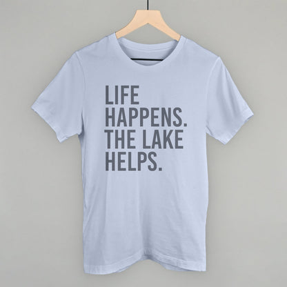Life Happens. The Lake Helps. Funny T-Shirt in Light Blue – Ivy + Cloth