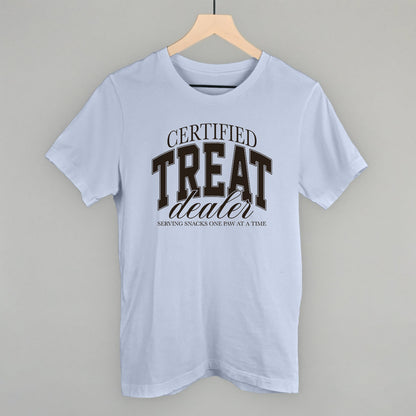 Certified Treat Dealer graphic tee in Light Blue
