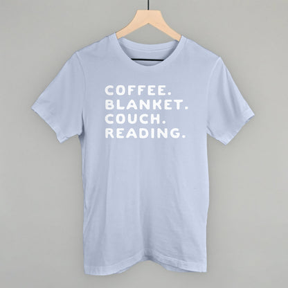 Coffee Blanket Couch Reading Funny T-Shirt in Light Blue – Ivy + Cloth