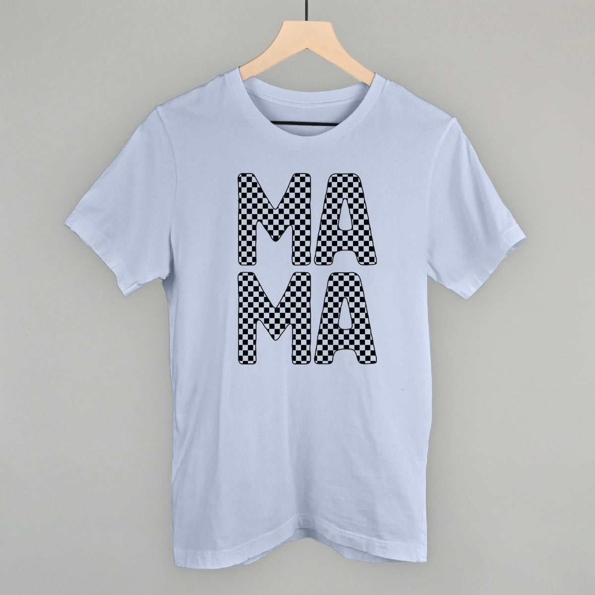 Mama Stacked Checkered Funny T-Shirt in Light Blue – Ivy + Cloth