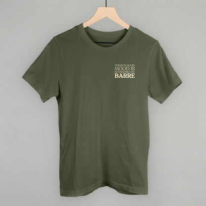 Good Mood Sponsored By Barre (Left Chest) Funny T-Shirt in Military Green – Ivy + Cloth